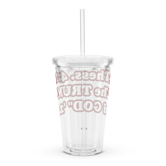 Clear plastic tumbler